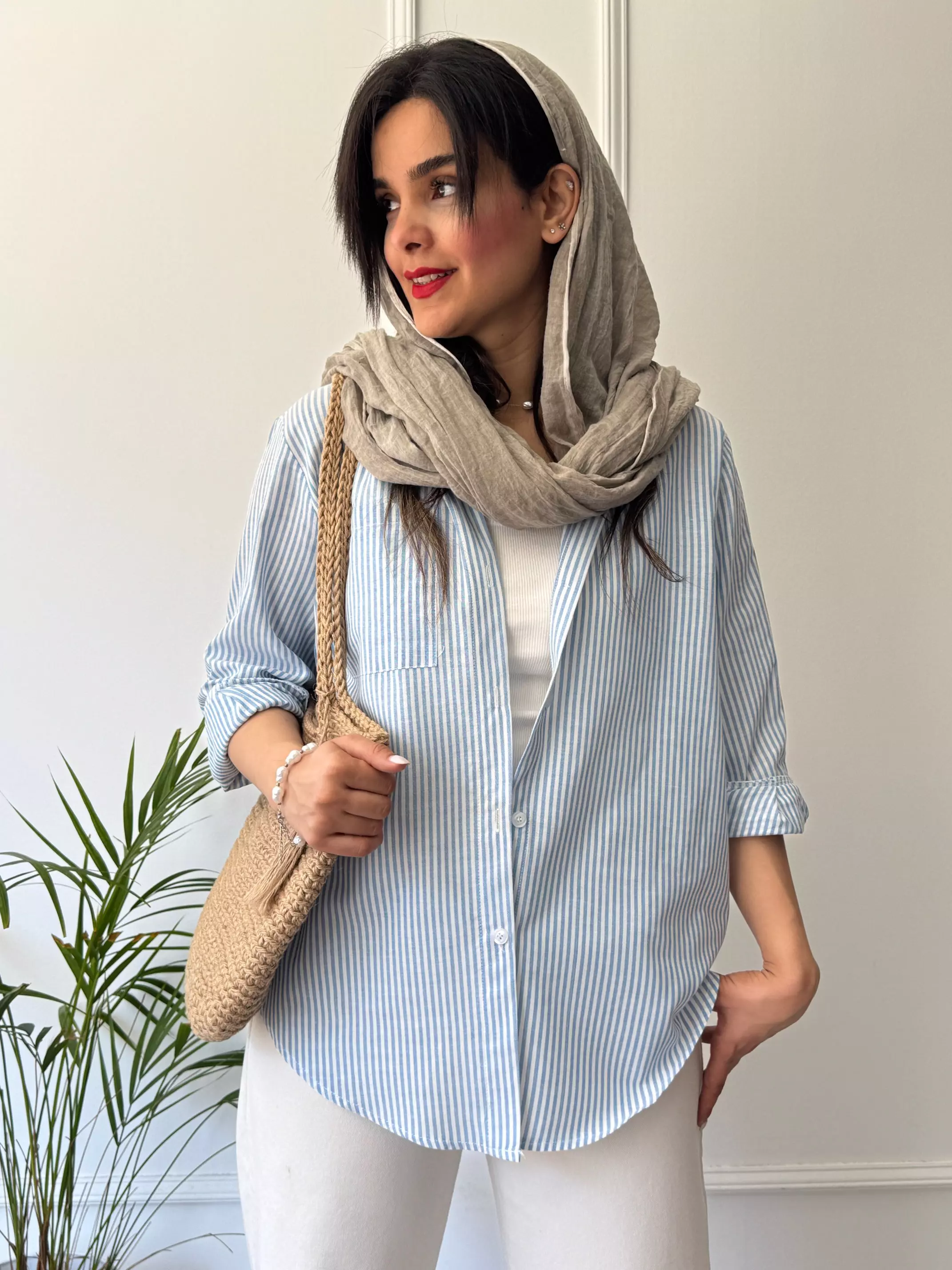مانتو شومیزی راه راه تینا